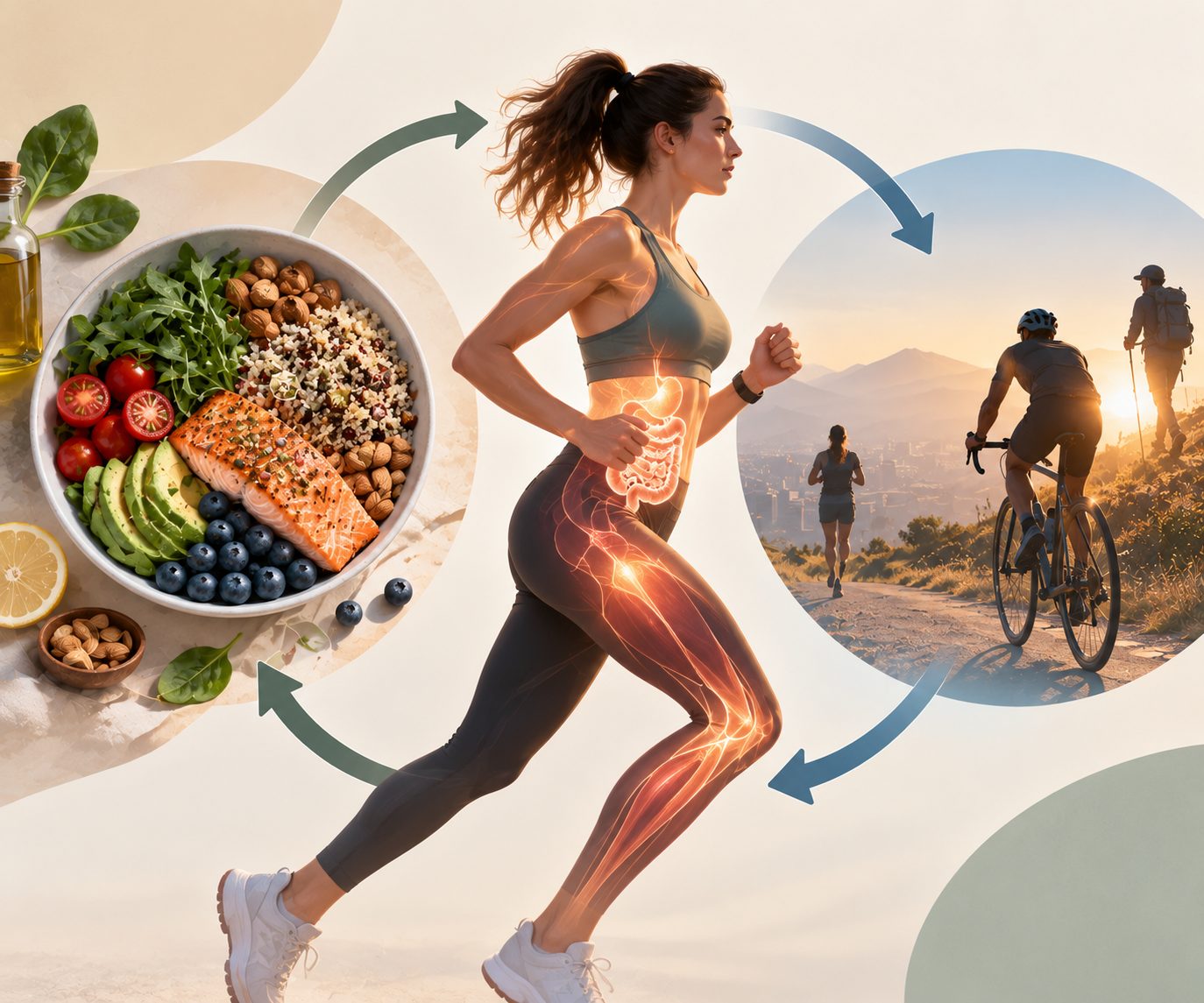Una persona corriendo conecta la alimentación con el movimiento