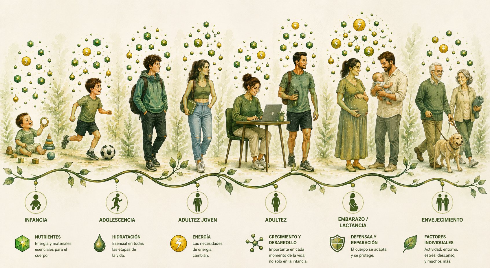 Nutrientes distribuidos por el cuerpo para transformarse, utilizarse o almacenarse