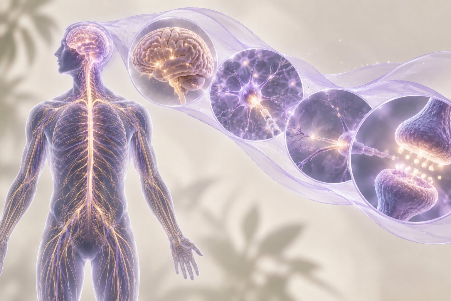 Sistema nervioso humano y representación del cerebro y las neuronas