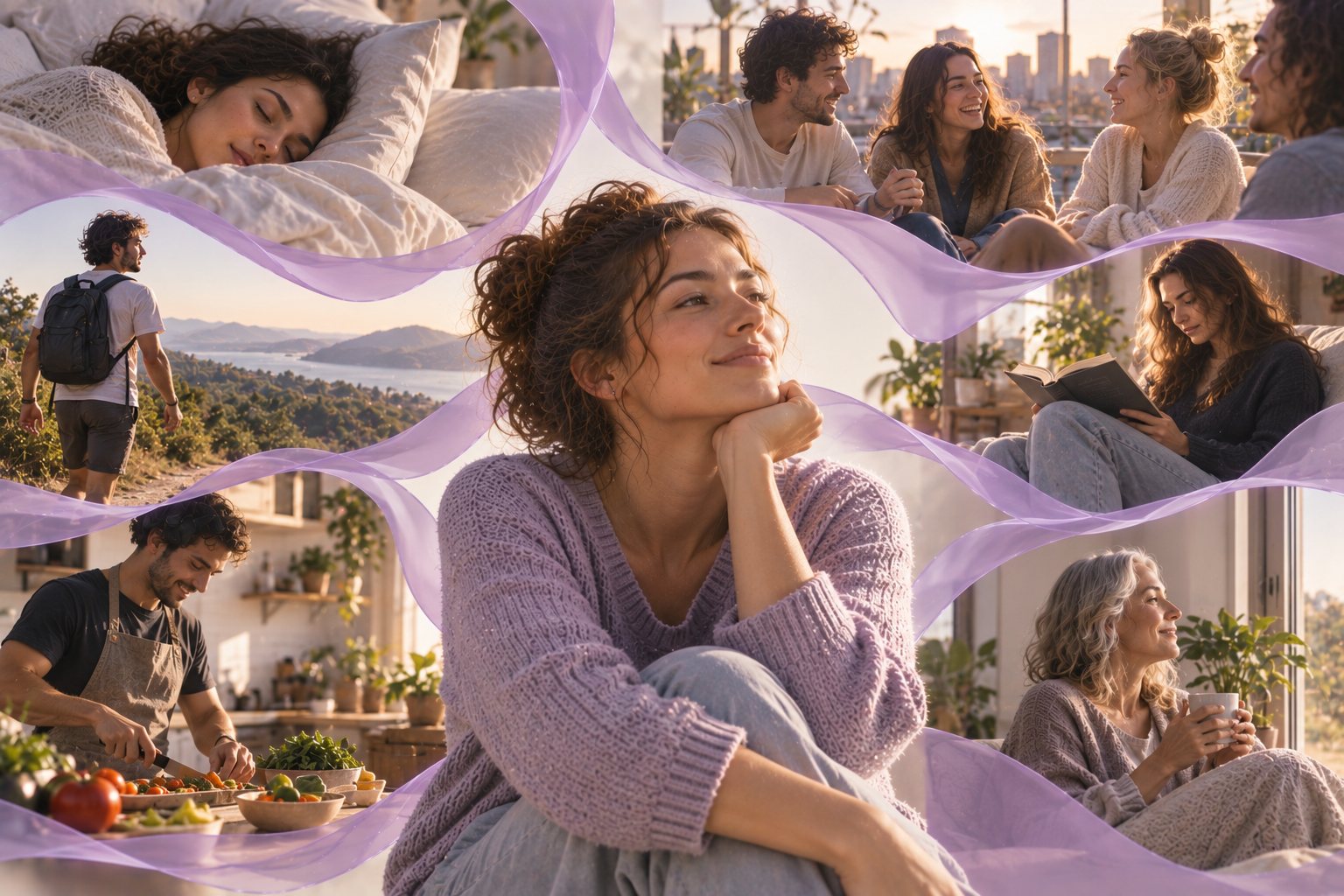 Personas realizando actividades relacionadas con el cuidado de la salud mental